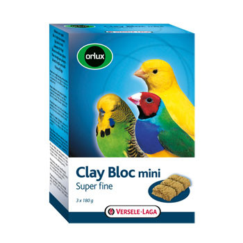 Versele Laga Orlux Mini Bloque arcilloso 540g para canarios, periquitos pequeños, pájaros exóticos y autóctonos.